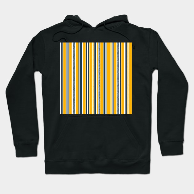 Yellow and navy stripes Hoodie by FrancesPoff